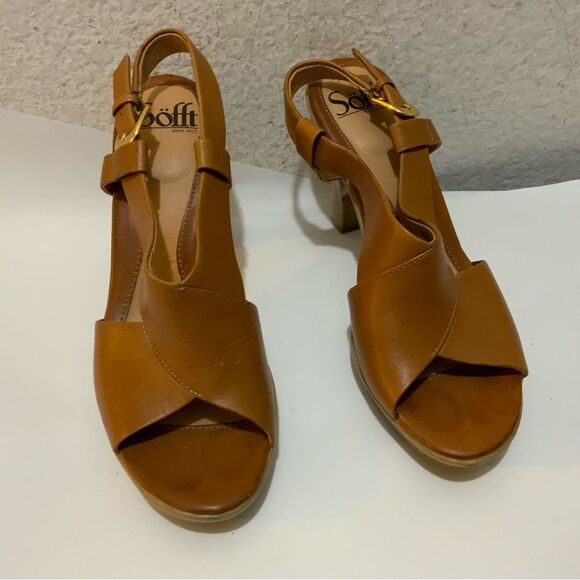 Sofft Womens Sandals Size 6.5 Open Toe Slingback Career Comfort Shoes Heels Tan - Picture 6 of 13